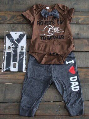 My First Fathers Day Baby Boy Outfit